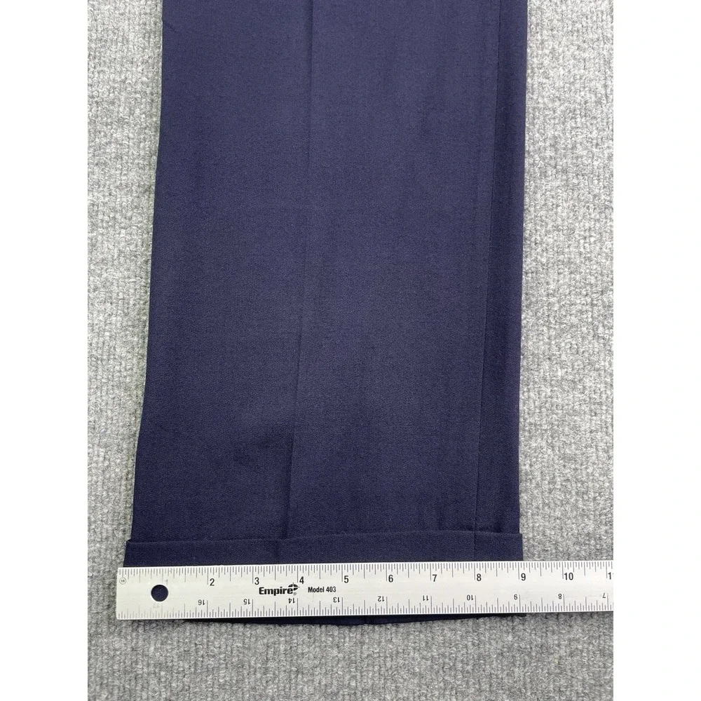 Ralph Lauren Purple Label Dress Pants Mens‎ 38 Navy Blue Wool Pleated Cuffed